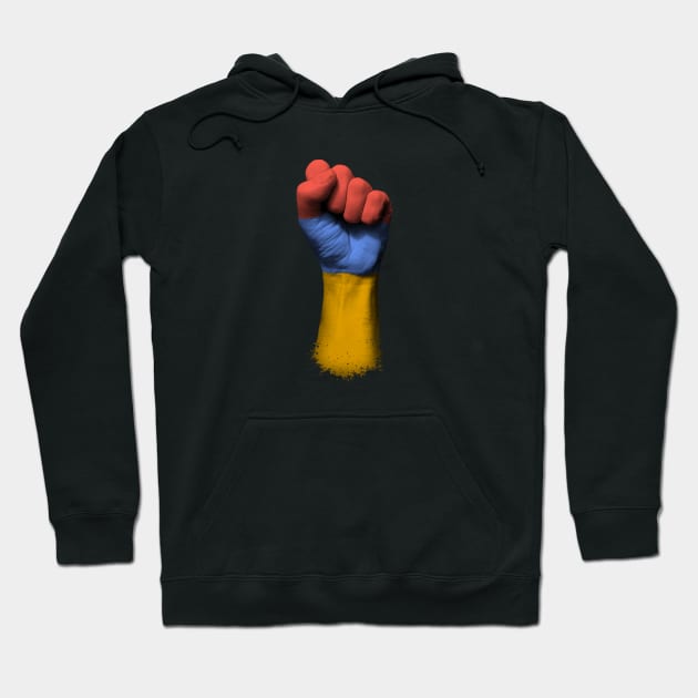 Flag of Armenia on a Raised Clenched Fist Hoodie by jeffbartels